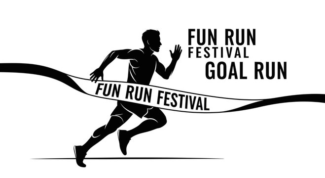 Energetic Athlete Completing Fun Run, Ready for Celebration After Reaching the Goal