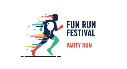 Obraz premium Energetic Fun Run Festival Illustration Depicting Running Race, Celebration, and Party Vibe