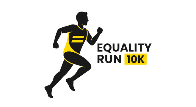 Equality Run 10k: Silhouette of a Runner Emblematic of Inclusivity and Pace