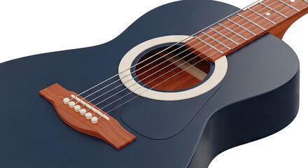 Obraz premium Dark Blue Acoustic Guitar Close-up
