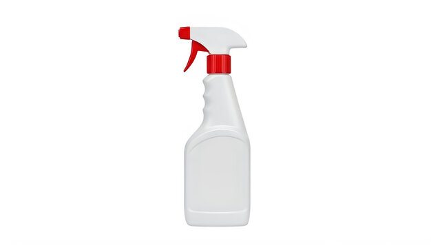 Gray spray bottle with red trigger nozzle for cleaning purposes Transparent Background png.