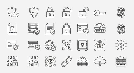Security icons and symbols collection. © Micahel