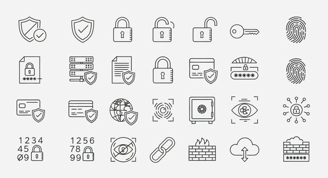 Security icons and symbols collection.
