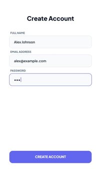 Vertical Mobile App Sign Up Screen Animation with User Typing Credentials into Registration Form