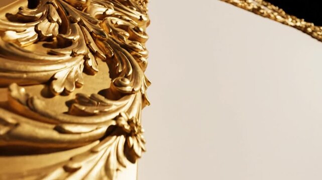 Close-up of ornate gold decoration.
