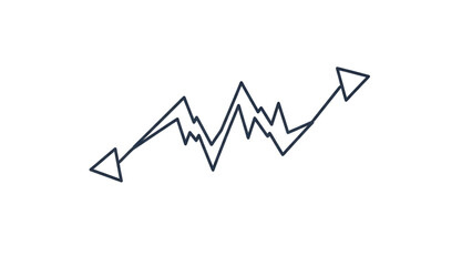 Obraz premium Trade War Graph Icon with Fluctuating Market Arrows