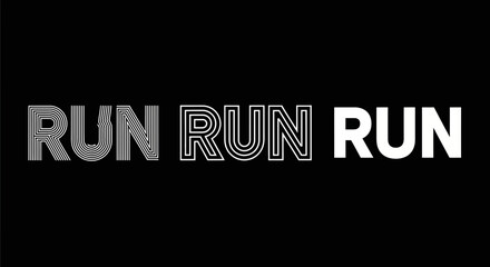 Fototapeta premium Graphic Illustration Depicting The Act Of Running In Diverse Styles Against a Black Background