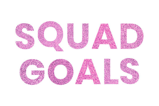 Png pink Squad Goals trendy text typography sticker