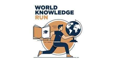 Illustration Depicting Global Learning and Academic Pursuits In An Inspiring Minimalist Style