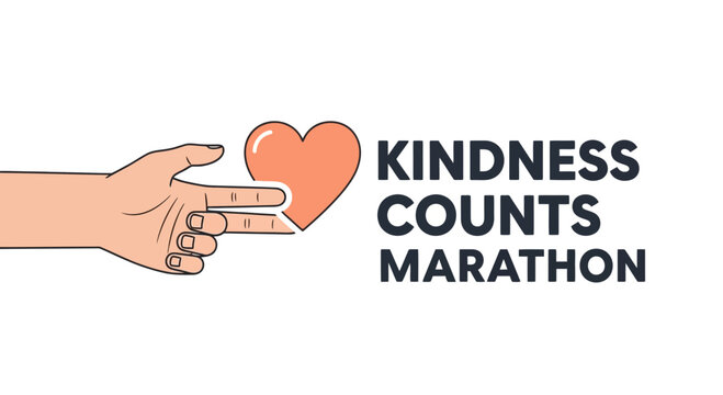 Heart Gesture Symbolizing Caring Promoting Kindness for an Upcoming Marathon Event