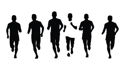 A group of silhouetted men are depicted running forward with varying arm positions © Payara