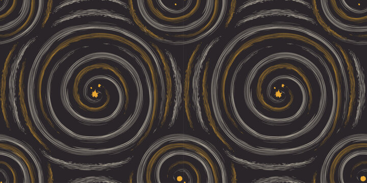 Textured Brush Swirls Seamless Pattern