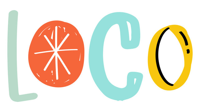 Doodle lettering loco png typography