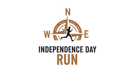 Obraz premium Independence Day Run: A Compass Guide to a Patriotic and Energetic Sport Day Celebration