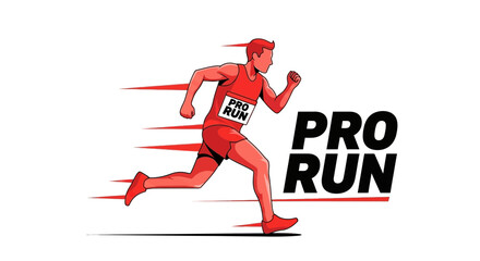 Obraz premium Illustration Of Running Athlete In Motion Representing Competition And Speed Concept