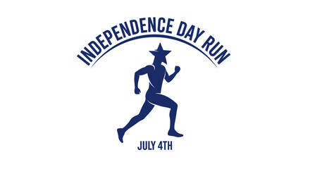 Obraz premium Independence Day Run Silhouette Promoting Fourth Of July Celebration In Patriotic Design