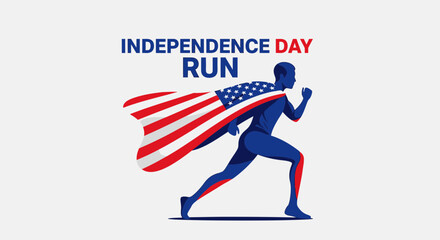 Obraz premium Independence Day Run: Celebrate American Patriotism Through Festive Athleticism Graphics