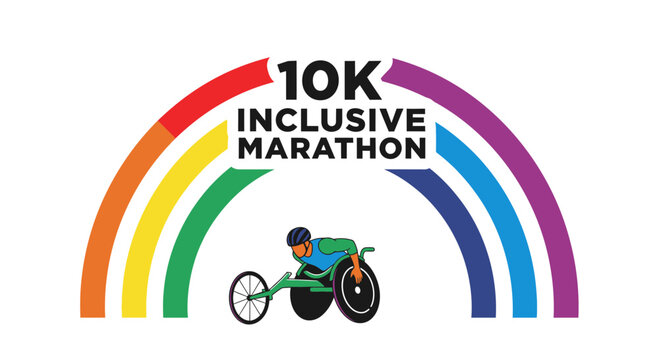 Inclusive Marathon: Wheelchair Athlete Symbolizing Unity and Sporting Events