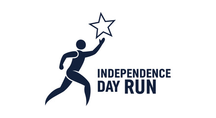 Obraz premium Independence Day Run: Celebrate Freedom With Dynamic Graphic Illustration and Athleticism
