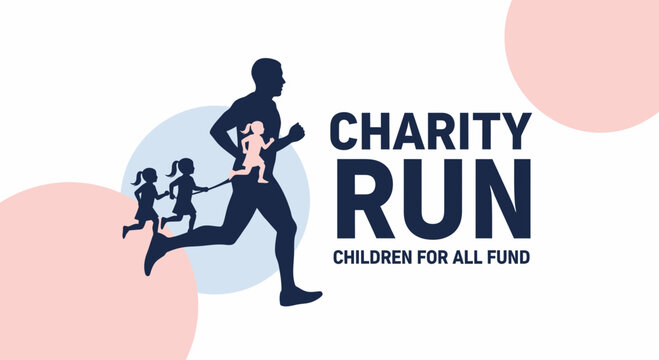 Inspiring Charity Run Depicting Silhouette, Joy, And Support For Children's Fund