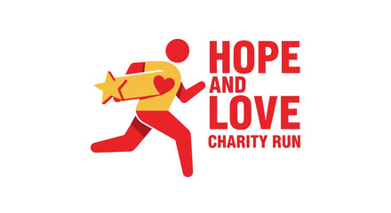 Obraz premium Inspiring Charity Run Symbolizing Hope, Love for a Better World, and Community Support