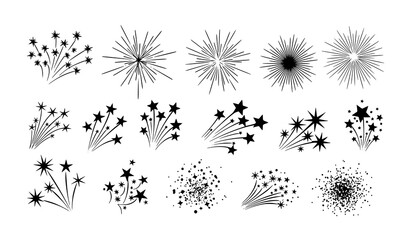 Obraz premium Festival Spark Burst Silhouette Vector Set