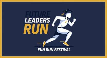 Fototapeta premium Inspiring Future Leaders: Fun Run Festival Celebrating Education and Achievement