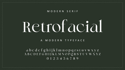 Luxury wedding alphabet letters font with tails. Typography elegant classic serif fonts and number decorative vintage retro concept for logo branding. vector illustration © ch