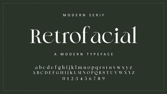 Luxury wedding alphabet letters font with tails. Typography elegant classic serif fonts and number decorative vintage retro concept for logo branding. vector illustration
