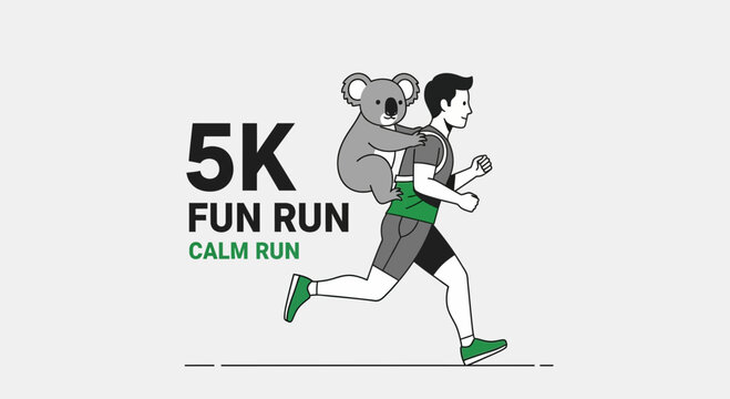 Joyful 5K Fun Run with a Koala, A Unique Calm Run Experience for Fitness Lovers