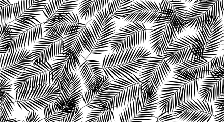 Diagonal palm frond seamless pattern tropical green vector texture background for decor and fabric © MdAmzad