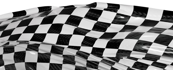 Obraz premium Close-up of a checkered flag texture, ideal for racing, competition, victory, and finish line concepts. Dramatic light a