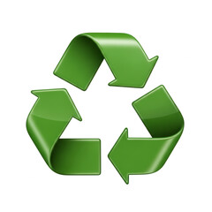 Obraz premium Green recycling symbol with arrows on transparent background for eco friendly and sustainability concepts