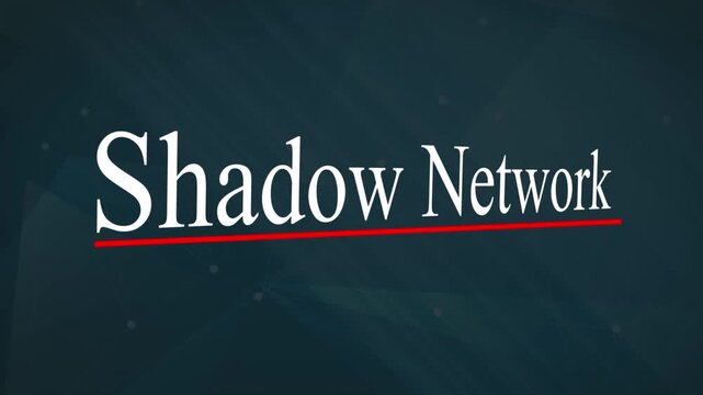 Shadow Network Title Animation with Red Underline on Dark Background
