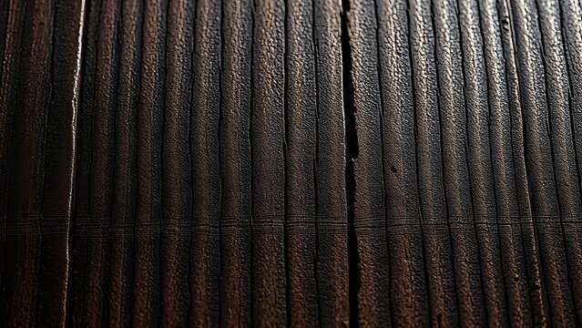 lignin. Extreme close-up of the metallic wood grain on a dark brown board. safety posters, maintenance manuals, designed for industrial assembly lines and welding operations, used by engineers.