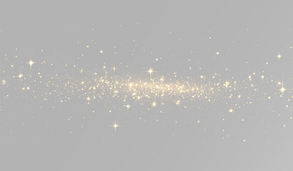 Magical glitter stream with radiant stars for horizontal design layout gold dust png © theladydarina