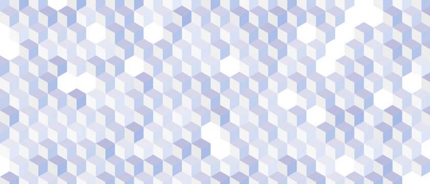Clean Minimalist White Isometric Cubes - Abstract 3D Hexagon Grid Vector Background with Soft Geometric Pattern