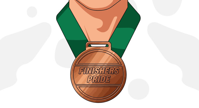 Medal Depicting Finishers Pride and Achievement Symbolizing Success Illustrated Design