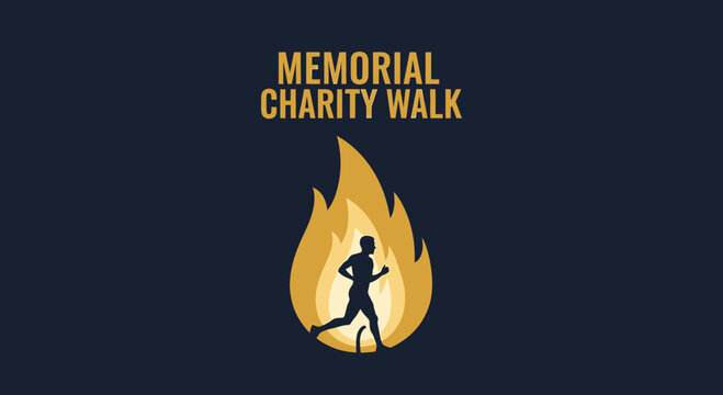 Memorial Charity Walk Silhouette: A Golden Display Of Remembrance and Running Spirit