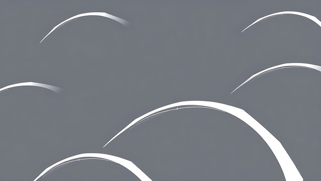 disequilibrium. White arc patterns showing rotational motion trajectory on minimalist background. STEM education sheets, lab safety posters, designed for biotech research communications.