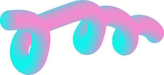 Obraz premium Abstract digital art element featuring a vibrant pink and blue gradient twisted spiral shape for modern designs