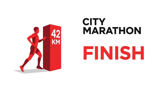 Marathon Runner Reaches 42 Kilometer Finish Line Milestone