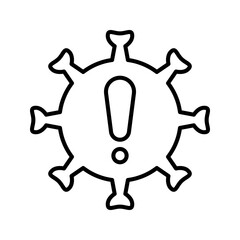 Fototapeta premium Coronavirus warning icon. Healthcare and infectious disease line symbol. Black and white.