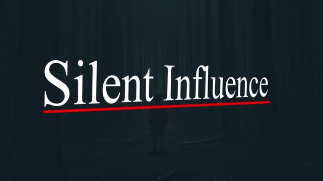 Silent Influence Title Animation with Dark Silhouette Background