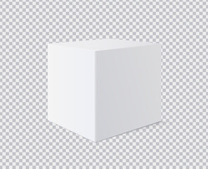 Naklejka premium White pedestals or podium. White vector cube display stand. Exhibitions, product showcases or modern branding mockups. Product platform 