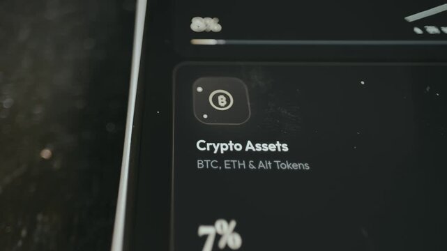 Investment portfolio showing 8 percent allocated to crypto assets