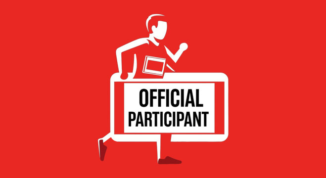 Official Participant Graphic Depicting Runner Representing Sports and Competition.