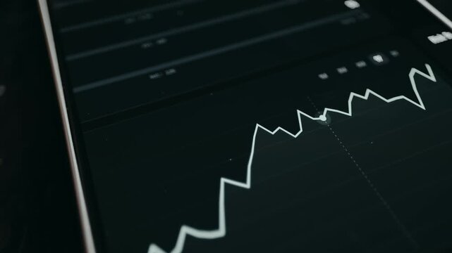 A dynamic line graph with a moving indicator dot
