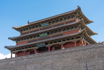 Fototapeta premium Heyang Gate Tower in Datong Ancient City, Shanxi, China