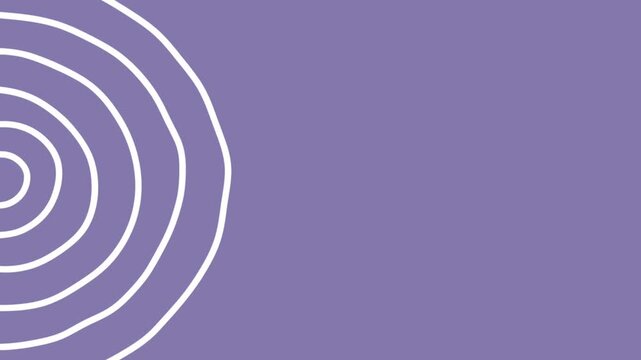 Abstract light purple background wooden texture irregular white lines circles spinning left side motion graphic modern aesthetic 4K seamless loop video backdrop